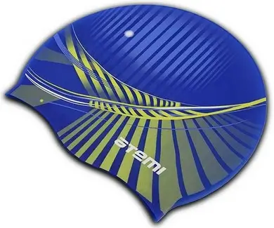 Hoogwaardige siliconen badmutsen met aangepaste zwemclub logo bedrukking in blauw
