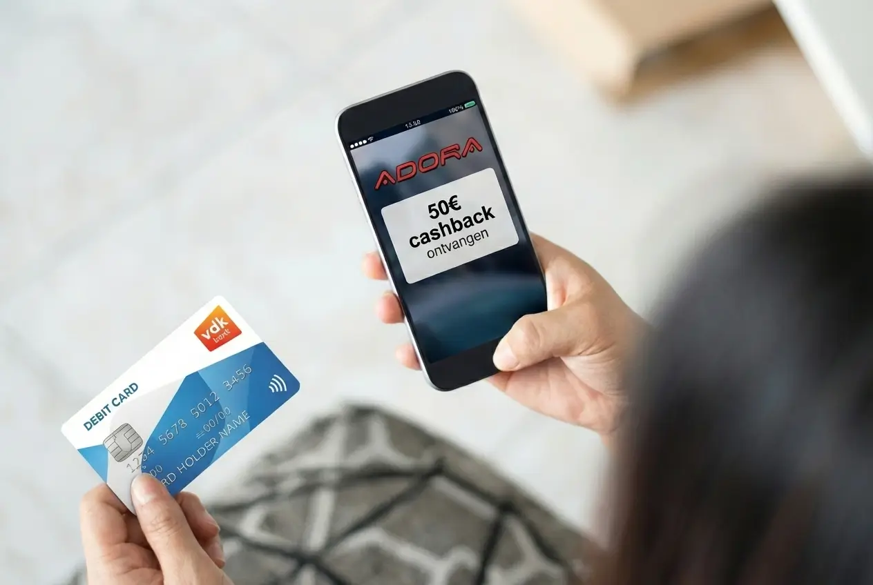 Adora cashback melding van 50 euro ontvangen
