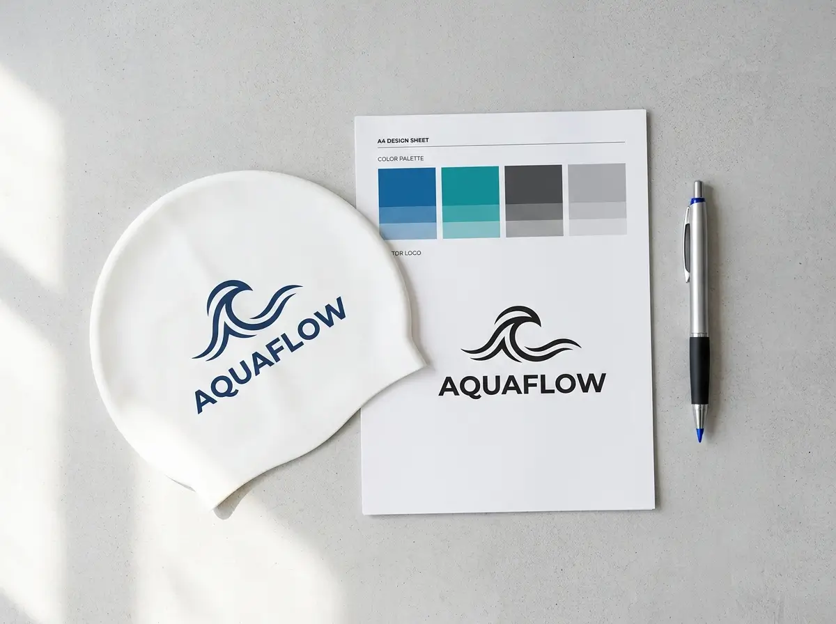Overzicht van het bestelproces voor bedrukte badmutsen triatlon met logo bestand en kleurspecificaties